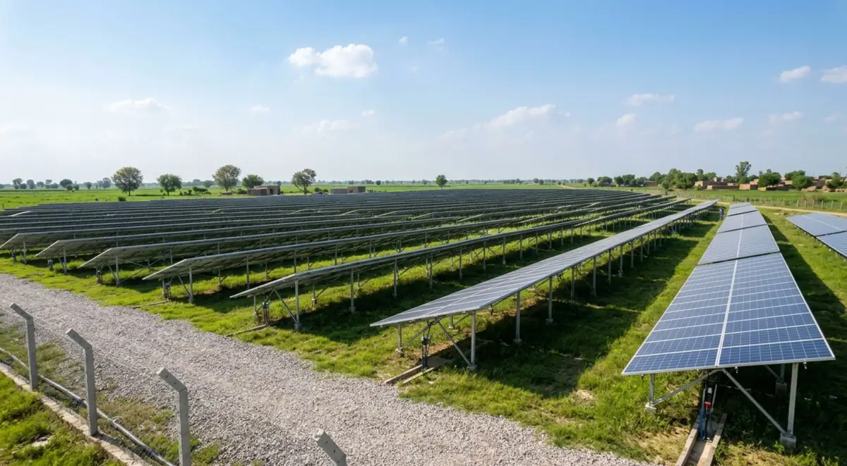Utility-scale solar field